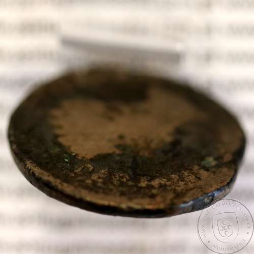 Roman coin Augustus Ӕ Dupondius of Ebora, Hispania 12 BC, PERMISSV CAESARIS AVGVSTI PM / LIBERALITATIS IVL EBOR, very rare