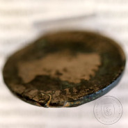 Augustus, Moeda Dupôndio Bronze, 12 a.C., PERMISSV CAESARIS AVGVSTI PM / LIBERALITATIS IVL EBOR, Gomes 02.02 extremamente Rara