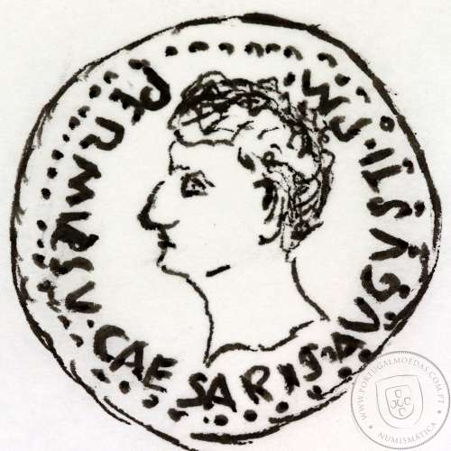 Roman coin Augustus Ӕ Dupondius of Ebora, Hispania 12 BC, PERMISSV CAESARIS AVGVSTI PM / LIBERALITATIS IVL EBOR, very rare
