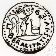 Augustus, Moeda Dupôndio Bronze, 12 a.C., PERMISSV CAESARIS AVGVSTI PM / LIBERALITATIS IVL EBOR, Gomes 02.02 extremamente Rara