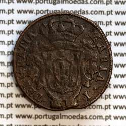 3 réis cobre 1797 D. Maria I, "III réis 1797 Cobre", 15 frutos em cada ramo e legenda junto á coroa, World Coins Portugal KM 308