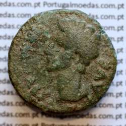 Roman coin of Augustus, AE As of Colonia Patricia, Hispania, Legend:  PERM. CAES AVG/ COLONIA PATRICIA, RPC 129, Burgos 1989