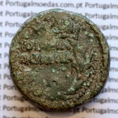 Roman coin of Augustus, AE As of Colonia Patricia, Hispania, Legend:  PERM. CAES AVG/ COLONIA PATRICIA, RPC 129, Burgos 1989