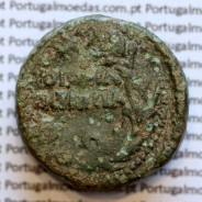 Augustus, Moeda Asse Bronze do Imperador Augusto, (20 a.C. a 18 a.C.) Colonia Patricia, (PERM. CAES AVG/ COLONIA PATRICIA)