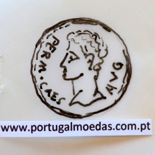 Roman coin of Augustus, AE As of Colonia Patricia, Hispania, Legend:  PERM. CAES AVG/ COLONIA PATRICIA, RPC 129, Burgos 1989