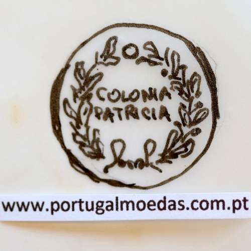 Roman coin of Augustus, AE As of Colonia Patricia, Hispania, Legend:  PERM. CAES AVG/ COLONIA PATRICIA, RPC 129, Burgos 1989