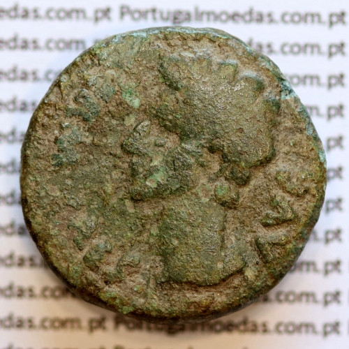 Augustus, Moeda Asse Bronze do Imperador Augusto, (20 a.C. a 18 a.C.) Colonia Patricia, (PERM. CAES AVG/ COLONIA PATRICIA)