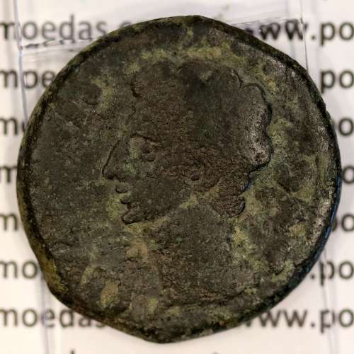 Roman coin of Augustus, AE As of Colonia Patricia, Hispania, Legend:  PERM. CAES AVG/ COLONIA PATRICIA, RPC 129, Burgos 1989