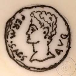 Roman coin of Augustus, AE As of Colonia Patricia, Hispania, Legend:  PERM. CAES AVG/ COLONIA PATRICIA, RPC 129, Burgos 1989