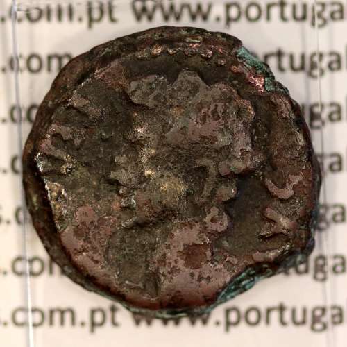 Roman coin of Augustus, AE Semis of Colonia Patricia, Hispania, Legend:  PERM. CAES AVG/ COLONIA PATRICIA, RPC 130, Burgos 1992