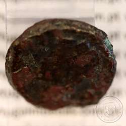 Roman coin of Augustus, AE Semis of Colonia Patricia, Hispania, Legend:  PERM. CAES AVG/ COLONIA PATRICIA, RPC 130, Burgos 1992