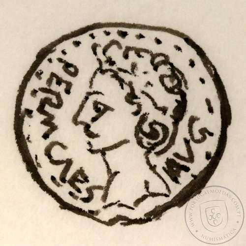 Augustus, Semisse Bronze, Colonia Patricia, (Apex e Simpulum), (20 a.C. a 18 a.C.), Legenda: PERM. CAES AVG / COLONIA PATRICIA