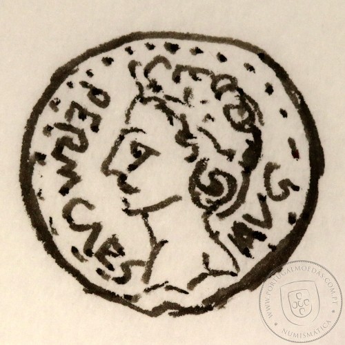 Augustus, Semisse Bronze, Colonia Patricia, (Apex e Simpulum), (20 a.C. a 18 a.C.), Legenda: PERM. CAES AVG / COLONIA PATRICIA