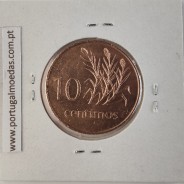 Mozambique, 10 cents Brass 1975, (XF), World Coins Mozambique KM 93, President Samora Moisés Machel