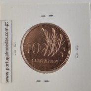 Mozambique, 10 cents Brass 1975, (unc), World Coins Mozambique KM 93, President Samora Moisés Machel