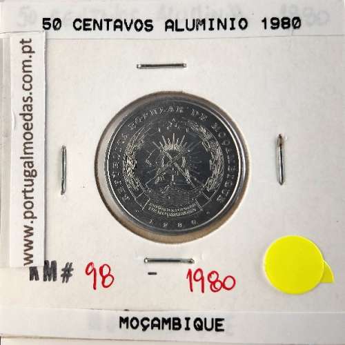 Mozambique, 50 centavos Aluminium 1980, (UNC), World Coins Mozambique KM 98