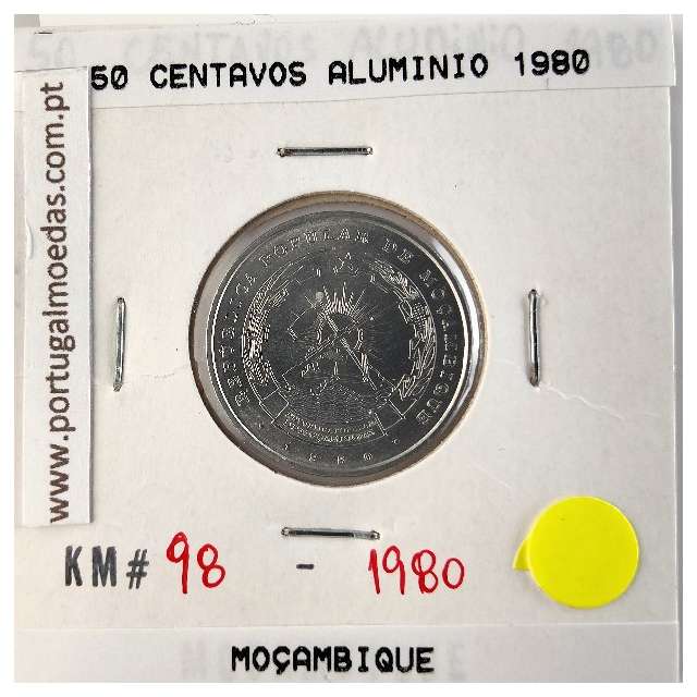 Moçambique, 50 centavos alumínio 1980, (Soberba), World Coins Mozambique KM 98