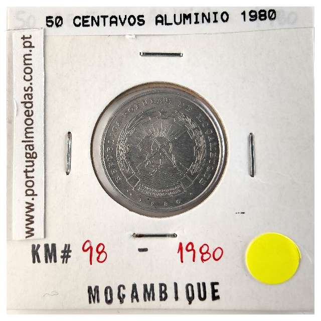 Mozambique, 50 cents Aluminium 1980, (XF), World Coins Mozambique KM 98