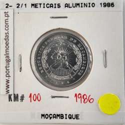Moçambique, 2- 2/1 Meticais alumínio 1986, (Soberba), World Coins Mozambique KM 100