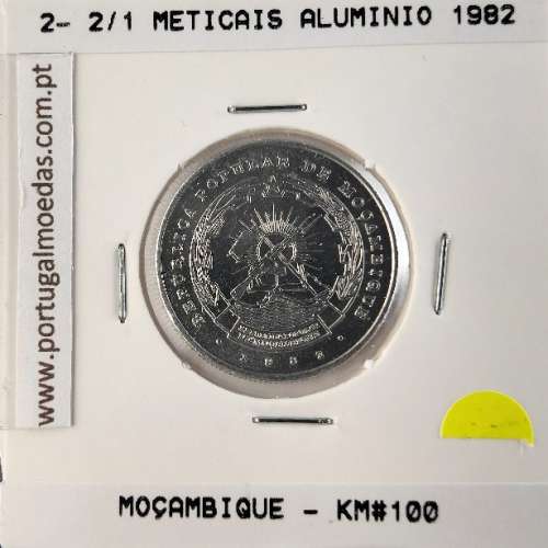 Mozambique, 2- 2/1 Meticais Aluminium 1982, (VNC), World Coins Mozambique KM 100