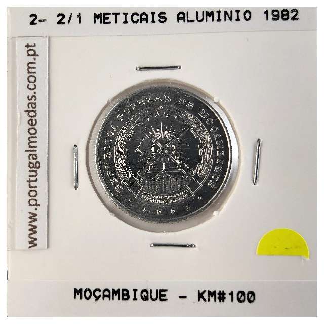 Mozambique, 2- 2/1 Meticais Aluminium 1982, (VNC), World Coins Mozambique KM 100