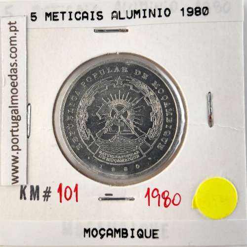 Moçambique, 5 Meticais alumínio 1980, (Bela), World Coins Mozambique KM 101