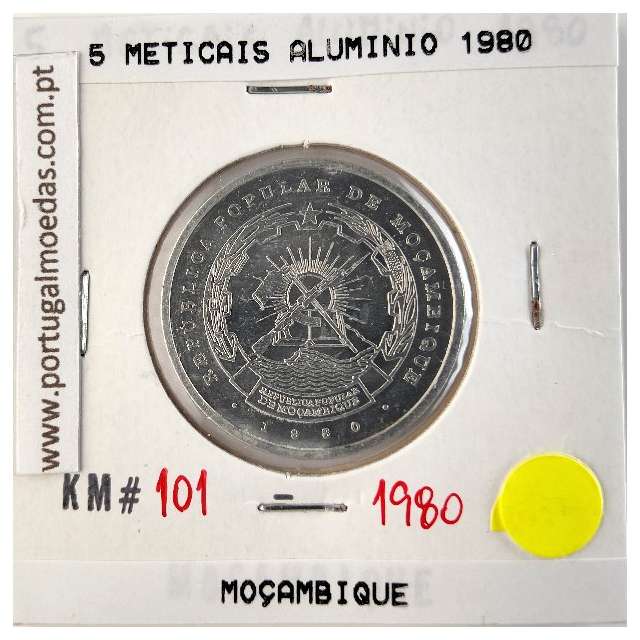 Mozambique, 5 Meticais Aluminium 1980, (XF), World Coins Mozambique KM 101