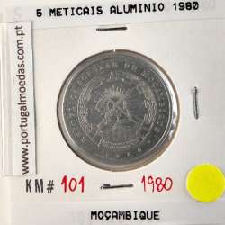 Mozambique, 5 Meticais Aluminium 1980, (UNC), World Coins Mozambique KM 101