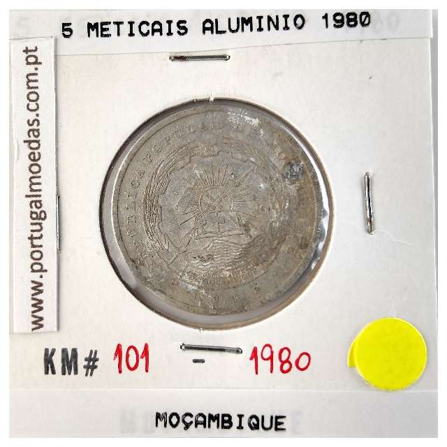 Mozambique, 5 Meticais Aluminium 1980, (F), World Coins Mozambique KM 101