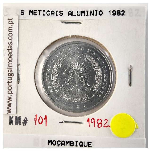 Mozambique, 5 Meticais Aluminium 1982, (UNC), World Coins Mozambique KM 101