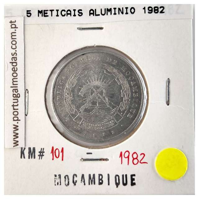 Mozambique, 5 Meticais Aluminium 1982, (XF), World Coins Mozambique KM 101