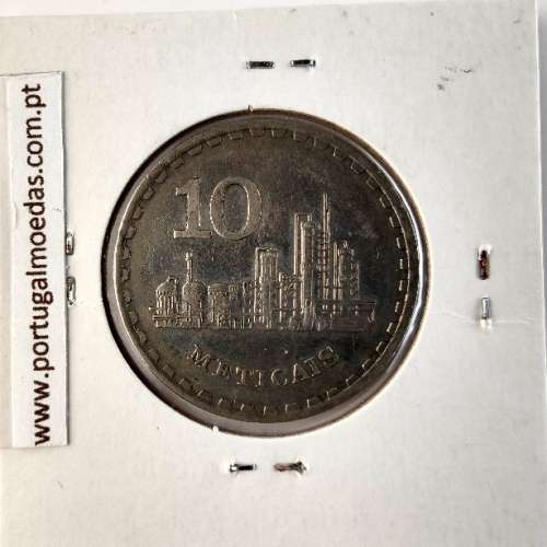 Moçambique, 10 Meticais Cupro níquel 1980, (MBC), World Coins Mozambique KM 102