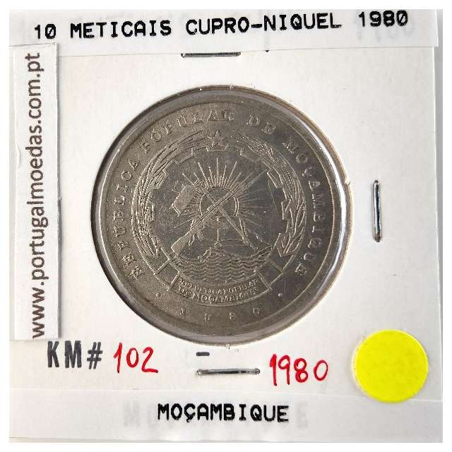 Mozambique, 10 Meticais Copper nickel 1980, (VF+), World Coins Mozambique KM 102