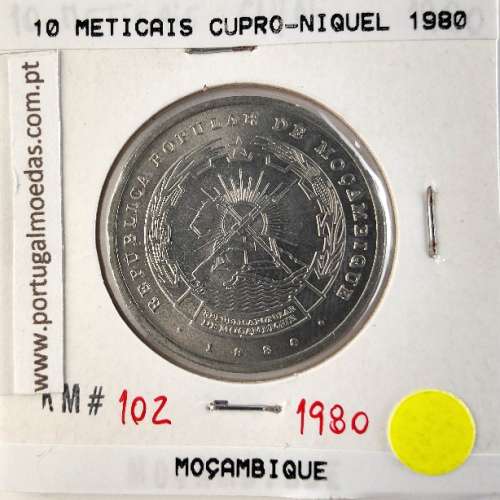 Moçambique, 10 Meticais Cupro níquel 1980, (Soberba), World Coins Mozambique KM 102