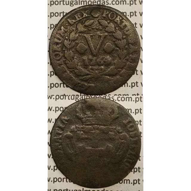 MOEDA V REIS COBRE 1764 (BC-) - D.JOSÉ I - IOSEPHUS