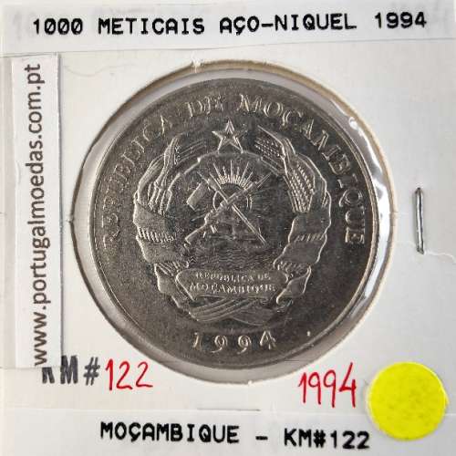 Mozambique, 1000 Meticais Nickel clad steel  1994, (VF), World Coins Mozambique KM 122