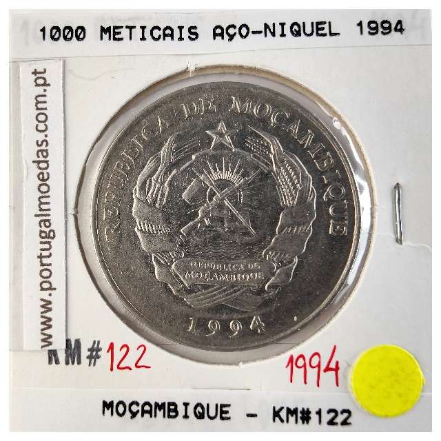 Mozambique, 1000 Meticais Nickel clad steel  1994, (VF), World Coins Mozambique KM 122