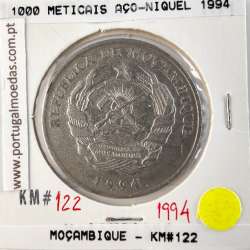 Moçambique, 1000 Meticais Aço níquel 1994, (MBC), World Coins Mozambique KM 122