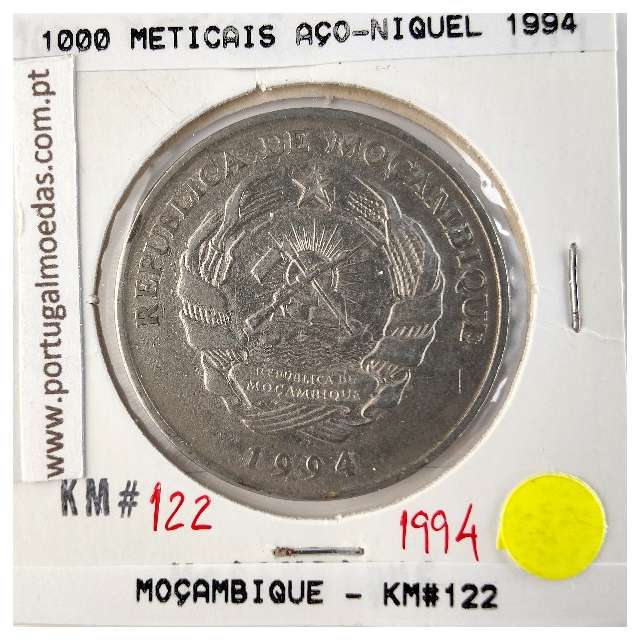 Moçambique, 1000 Meticais Aço níquel 1994, (MBC), World Coins Mozambique KM 122