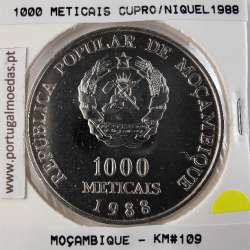 Mozambique, 1000 Meticais Copper-nickel 1988, (UNC), World Coins Mozambique KM 109