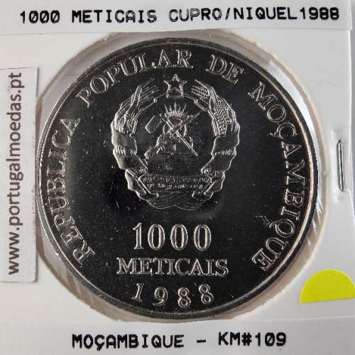 Mozambique, 1000 Meticais Copper-nickel 1988, (UNC), World Coins Mozambique KM 109