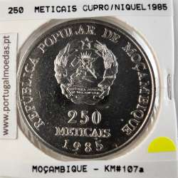 Moçambique, 250 Meticais Cupro níquel 1985, (Soberba), World Coins Mozambique KM 107