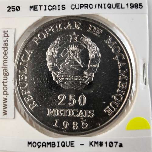 Moçambique, 250 Meticais Cupro níquel 1985, (Soberba), World Coins Mozambique KM 107