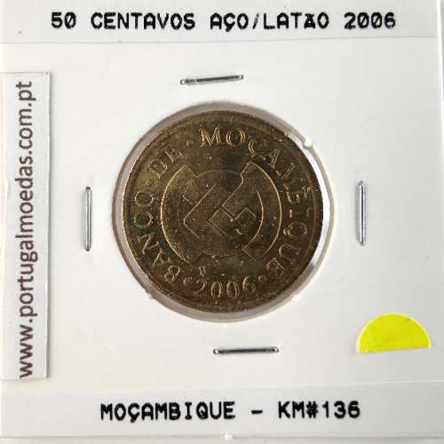 Mozambique, 50 cents Brass plated steel, (UNC), World Coins Mozambique KM 136