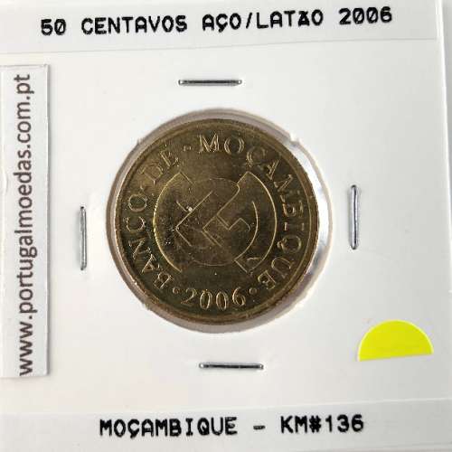 Mozambique, 50 cents Brass plated steel, (UNC), World Coins Mozambique KM 136