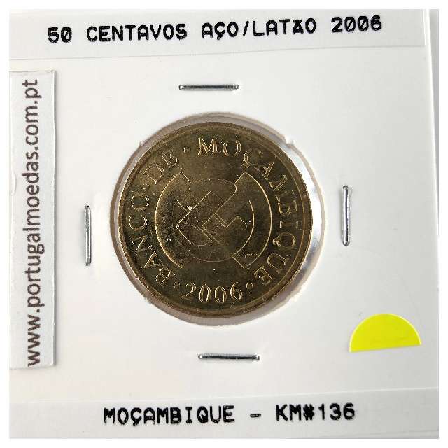 Mozambique, 50 cents Brass plated steel, (UNC), World Coins Mozambique KM 136