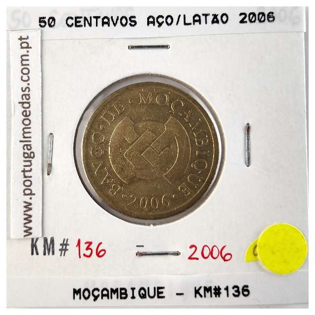 Mozambique, 50 cents Brass plated steel, (VF), World Coins Mozambique KM 136