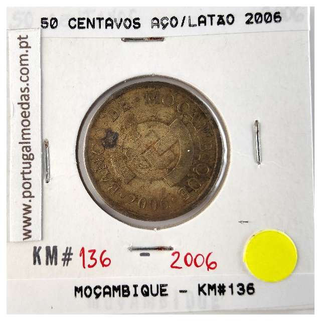 Mozambique, 50 cents Brass plated steel, (VF), World Coins Mozambique KM 136