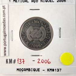 Mozambique, 1 Metical Nickel plated steel 2006, (VF), World Coins Mozambique KM 137