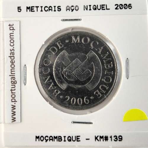 Moçambique, 5 Meticais Aço Niquel 2006, (Soberba), World Coins Mozambique KM 139